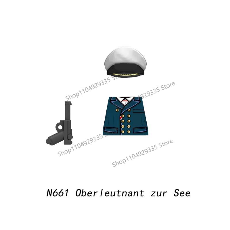 Militär WW2 Soldaten Bausteine Deutscher Marine Sergeant U-Boot Artillerie Modell Steine Mini Actionfiguren Spielzeug Kinder Geschenke