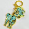 Feng Shui Elephant & Space Rhino Amulet Keychain W5336