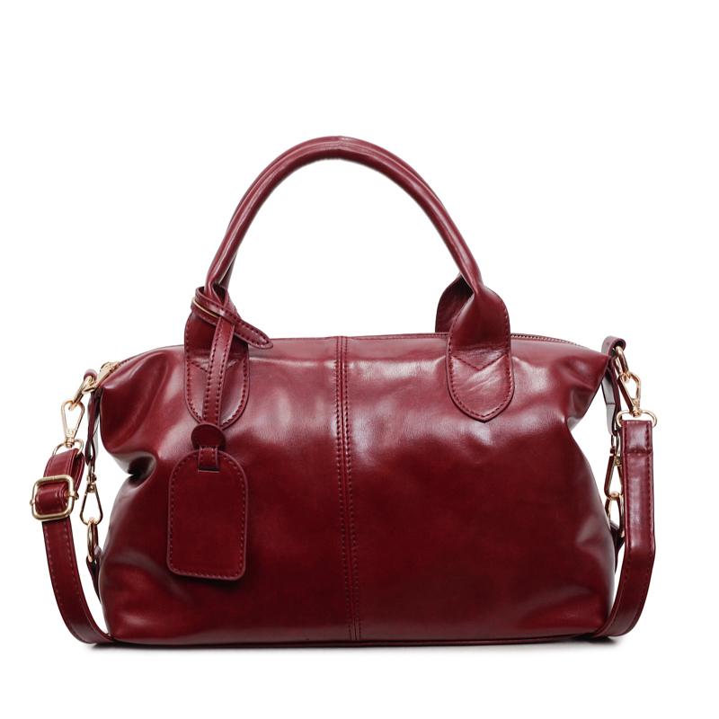Modische Damen-Lederhandtasche Vintage Boston Boston-Tasche Umhängetasche mit abnehmbarem Riemen Geeignet für Arbeit, Einkaufen und Reisen