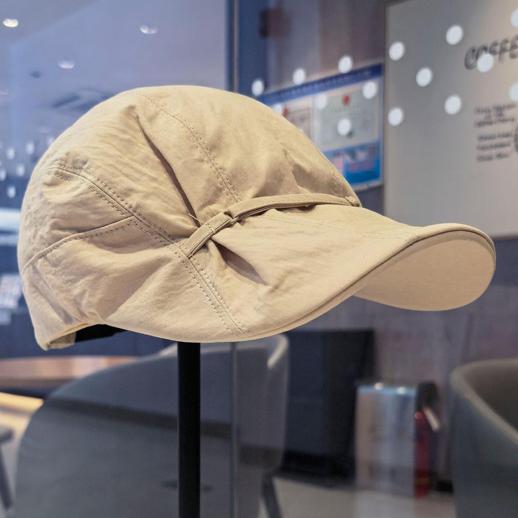 Strap design forward hat for women, spring and summer versatile baseball cap, face-slimming newsboy cap