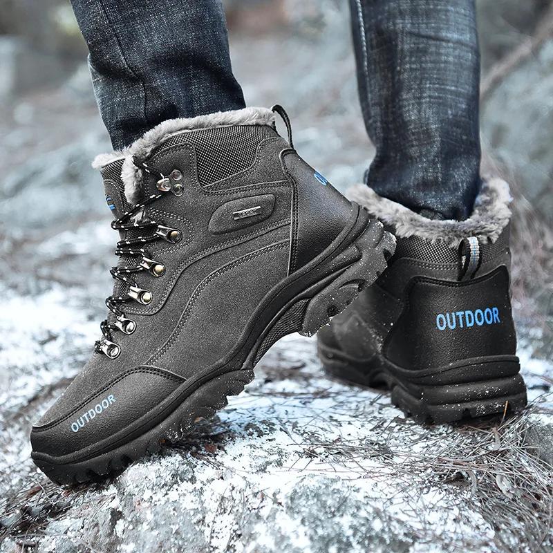 Модные Новые Зимние Теплые Мужские Снежные Ботинки Высокие Меховые Мужские Ботинки Модные — фото 4
