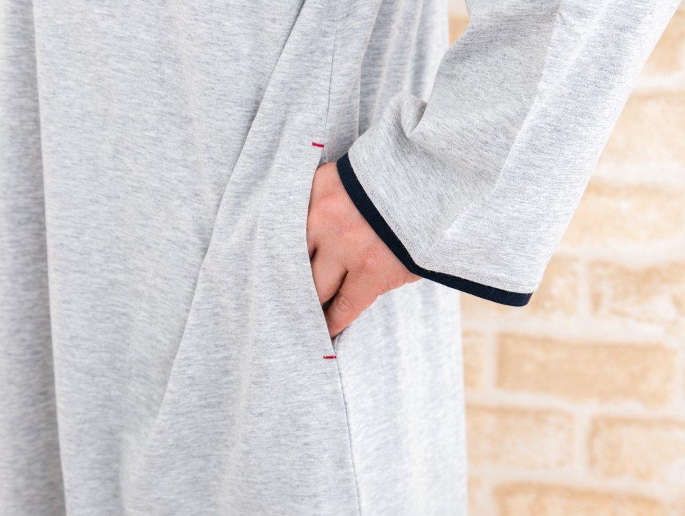 Eye unisex Henley pullover cotton jersey perfect for spring and early 17113 light K's long-sleeved sleeper, 100% knit, fall. (3L, gray)