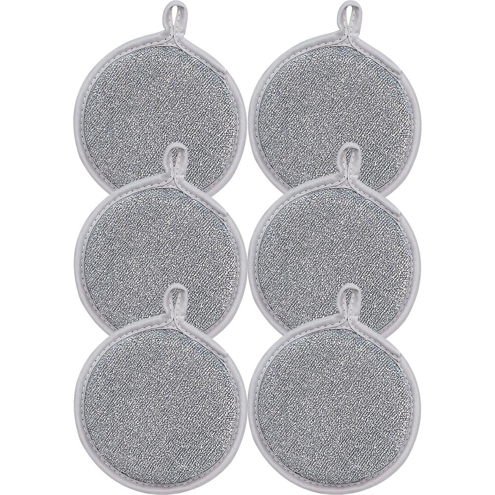 6-18Pcs Double-Side Wire Dishwashing Rags Thickened Metal Silver Wire Rags Kitchen Dish Pot Washdishing Cloths Towel Clean Tools