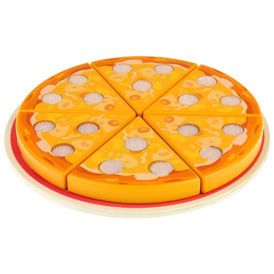 Wooden Pizza Cutter Toy Set with Tray Accessories