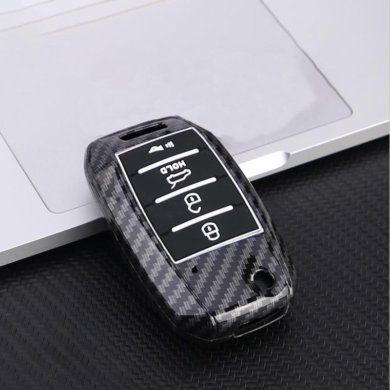

New Carbon Abs Car Flip Key Case Cover For Kia Rio 3 K2 Ceed Cerato K3 K5 Sorento Sportage Soul K4 Picanto Optima Forte Stinger