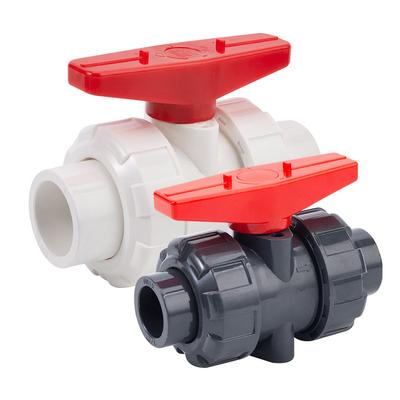 DN25 Double Union Ball Valve Plastic Female Thread Water Pipe Switch Irrigation Quick Connector Garden Watering Joint Fittings