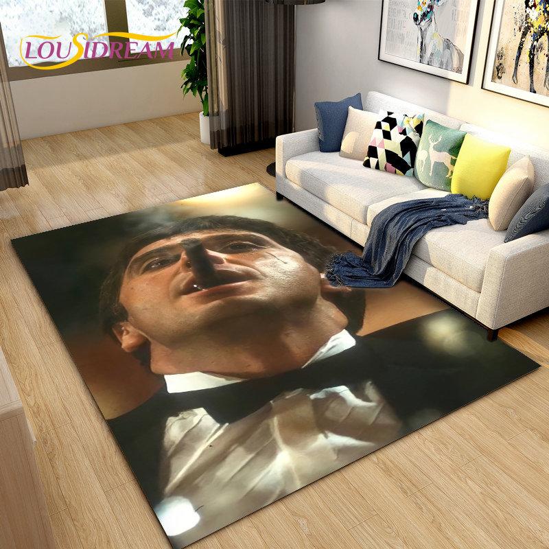 Film Scarface 3D tisk koberec velký, koberec do obývacího pokoje, ložnice, pohovky, rohožky, dekorace, dětské hrací protiskluzové rohožky