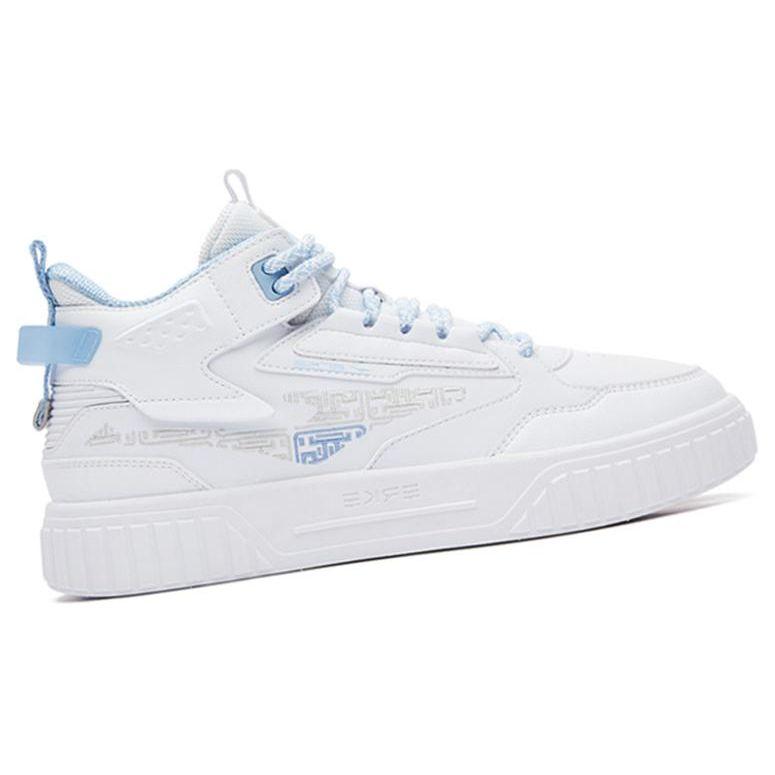 Erke Conquer Slip-Resistant Shock-Absorbing Wear-Resistant Mid-Top Sneakers Women sneakers White Blue 52122301427-001