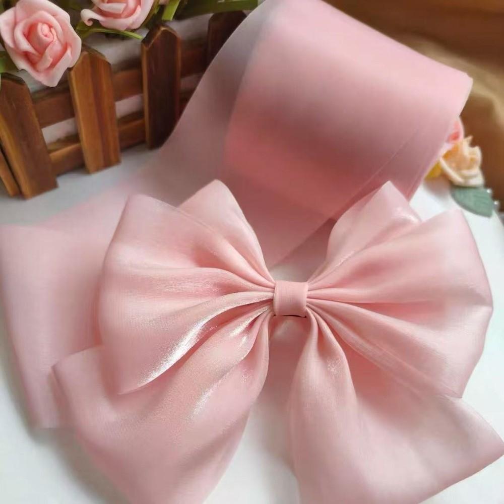 8cm 8CM Wide Flowing Light Ribbon Sparkling Material Chiffon Organza DIY Crafts Ribbon Gift Wrapping Tape