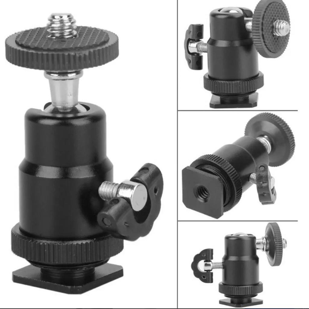 Mini Ball Head 360 Degree Panoramic Tripod Ball Head Aluminum Camera Mount Ball Head with Hot Shoe