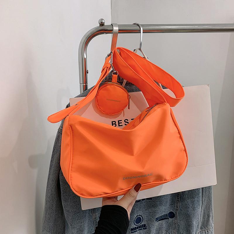 Fashionable Nylon Large Capacity Bag For Women In Black Orange Fuchsia Green For Spring Summer