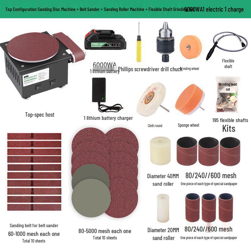 Compact Electric Belt Sander for DIY - High-Speed Sanding, Knife Sharpening, and Desktop Grinding/Polishing Machine.