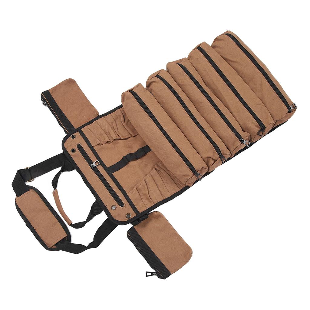 Small Tool Bag 7 Individual Pockets Comfortable Handheld Roll Up Tool Bag Organizer Tool Pouches