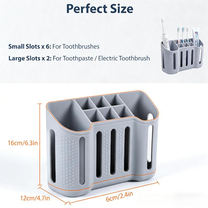 1pc Toothbrush Holders for Bathrooms, Electric Toothbrush, Shaver and Toothpaste Holder, Bathroom Organizer and Storage