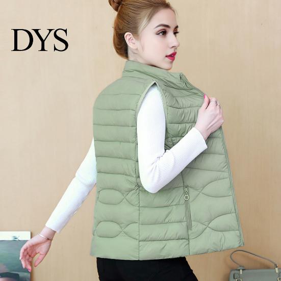 Casual Sleeveless Jacket Women's Padded Vest Autumn Winter Ultra Light Zipper Closure Warm Trendy Zippered Slim Fit Windproof Stand-up Collar