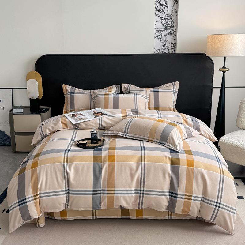 Luxury Thick 100% Cotton Printed Bedding Sets Super Soft Brushed Skin Friendly Duvet Cover Set Autumn and Winter Bed Linens