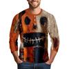 Men's Halloween Printed  Collar Three-Quarter Sleeve