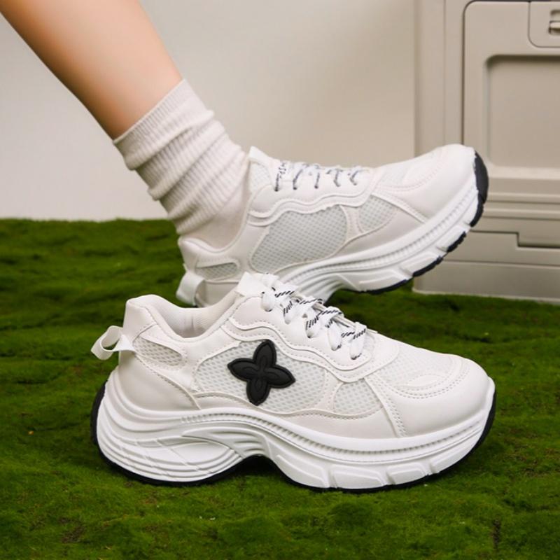 New Spring/autumn Mesh Breathable Sports Walking Shoes with Cross Straps Fashionable Non-slip Women's Casual Vulcanized Shoes