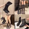 2025 summer net boots new breathable explosion women's boots mesh hollowed out Martin boots short boots mesh medium boots