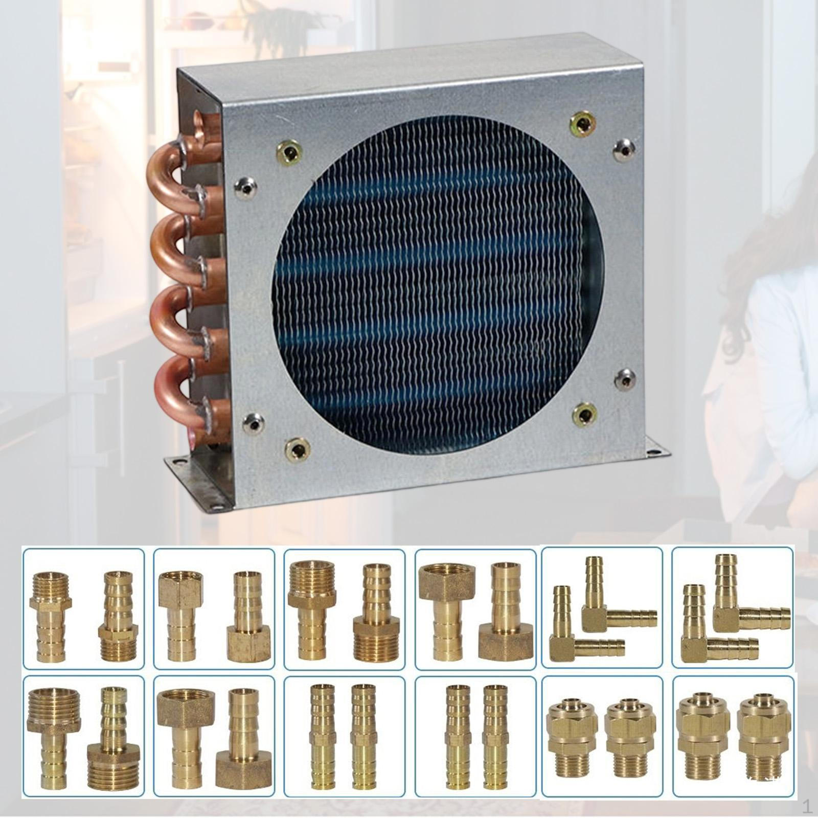 

Конденсатор для холодильника Компактный алюминиевый оребренный Маленький радиатор с воздушным охлаждением Водяное охлаждение 2x5x120