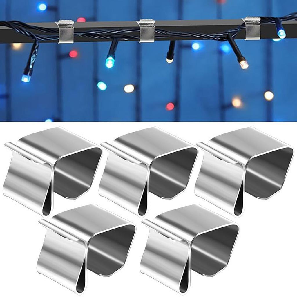 A01F-100PC Christmas Lights Gutter Hooks Galvanized Holiday Lights Roof Hooks Christmas Light Clips B