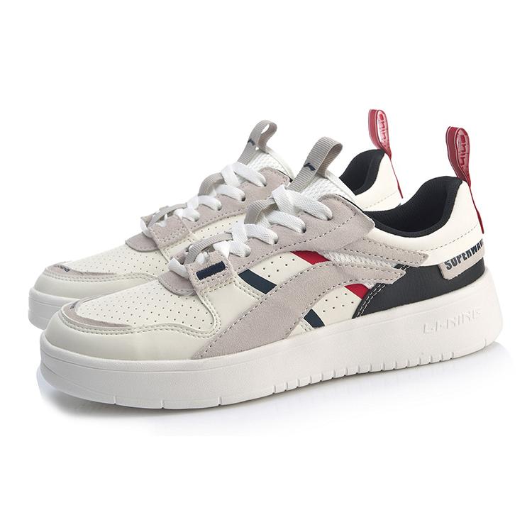 Li Ning Superwave Slip Resistant Abrasion Resistant Low Top Sports Casual Shoes Men's White Gray AGCP085-1