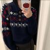 Women's European High-End Fair Isle Wool Polo Sweater - 100% Pure Wool for Autumn & Winter