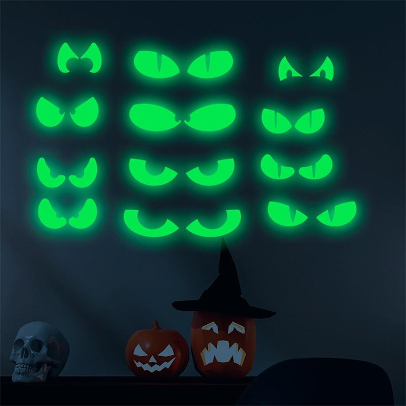 Halloween New Luminous Wall Sticker for Kids Room Bedroom Home Decoration Glow In The Dark Moon Decal Fluorescent Stickers