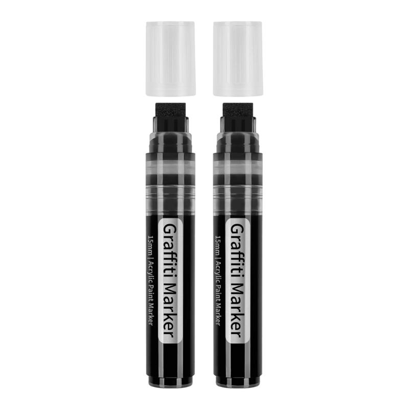 2-Pack Graffiti Marker Smooth-Flowing 15mm Marker Writing and Drawing Tools Tagging Marker Pen