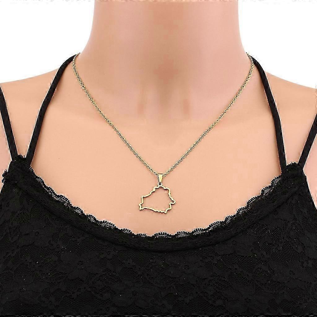 Belorussia Map Necklace Stainless Steel Belorussia Map Party Jewelry Gifts