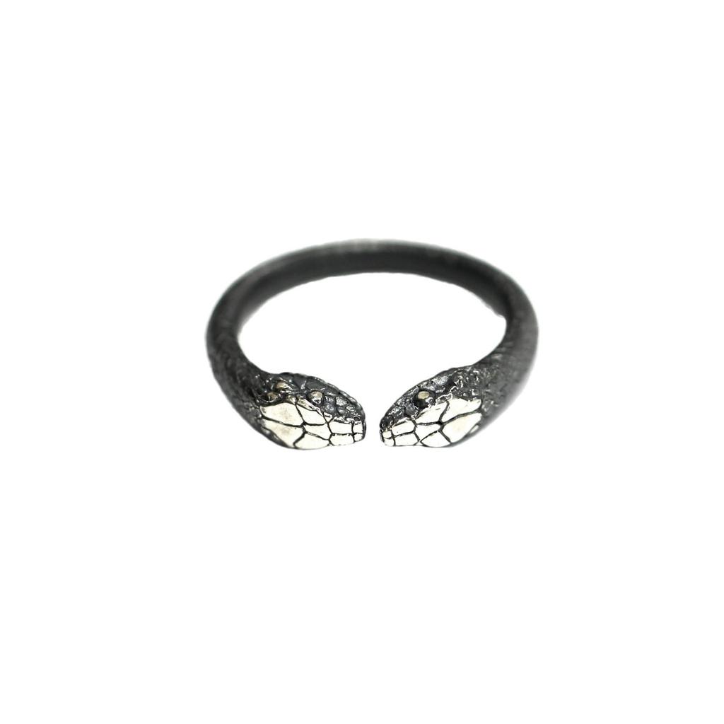 Jewelry Retro Double-headed Snake Ring for Men and Women Open Lizard Index Finger Ring