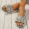Fashion 2025 Summer Leopard Slippers Women Luxury Outdoor Beach Flip Flops Female Flat Sandals Woman Trend Design Slides Shoes
