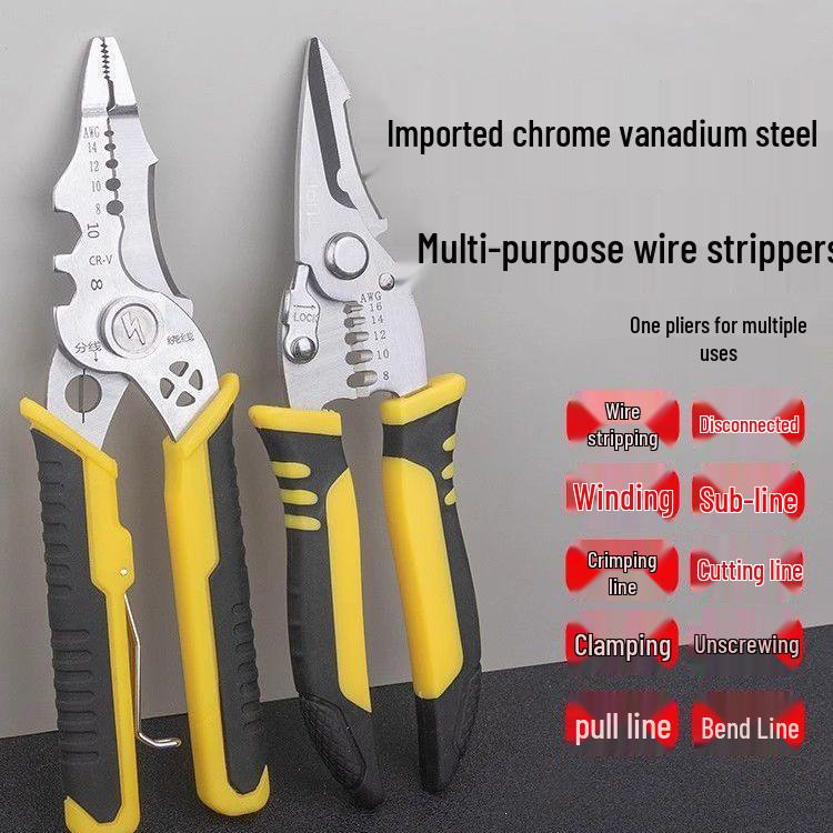 Multifunctional Electrician's Stripping and Crimping Pliers
