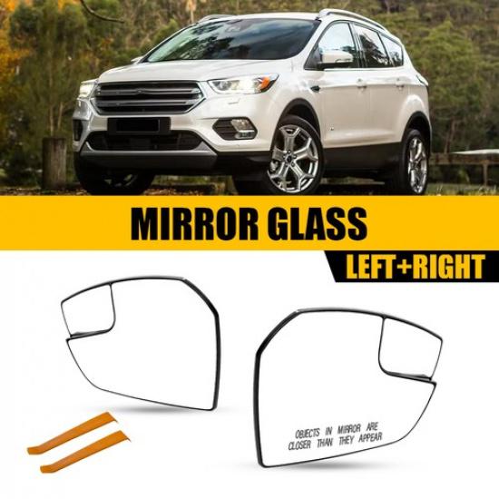 Non-Heated Door Mirror Glass for 2017-19 Ford Escape Driver Passenger Side 2x