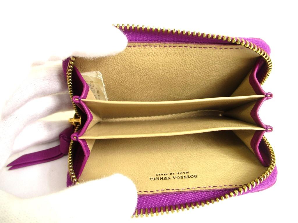 Authentic BOTTEGA VENETA Intrecciato Purple Leather Round Zip Coin Purse #9794  Refurbished