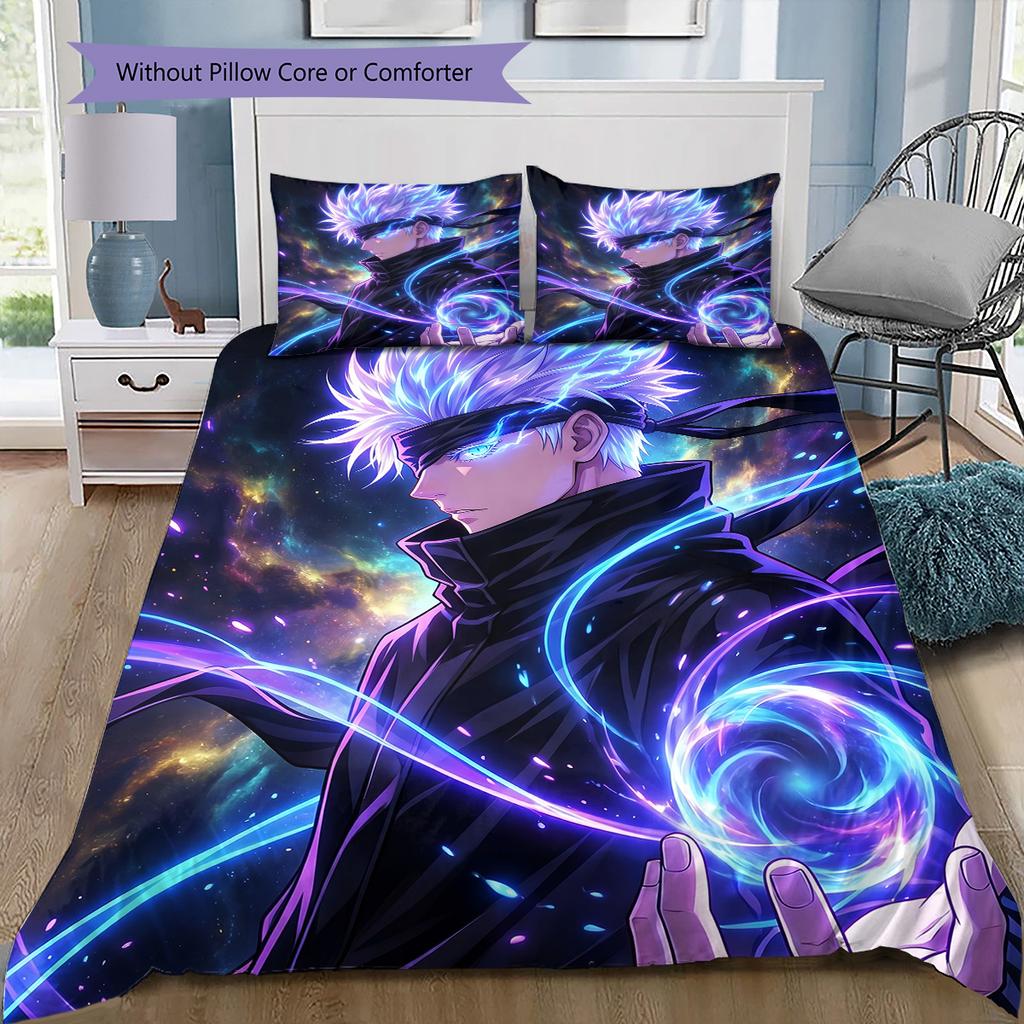Set Biancheria da Letto Satoru Gojo, 1 Copripiumino & 2 Federe, Decorazioni per la Casa, Regalo Perfetto per i Fan di Jujutsu Kaisen