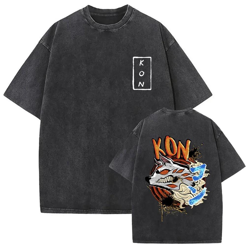 2026 Anime Chainsaw Man Vintage Washed T-shirt Hayakawa Aki Summon Kon Fox Devil Graphic T Shirts Men Women Casual Fashion T-shirts