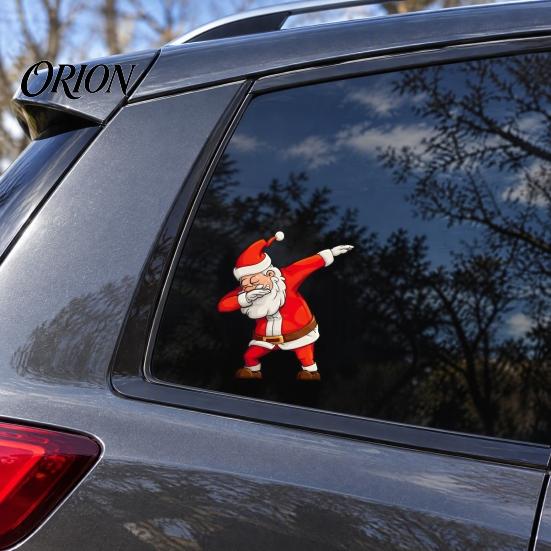 Waterproof Christmas Car Sticker Santa Claus Gesture Sticker, PVC Decal, Self Holiday Party Adhesive Exterior Accessories for Auto Body Windows