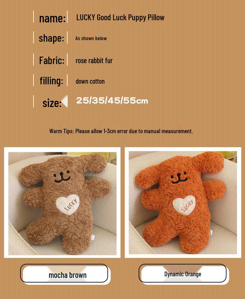 Cheerful Puppy Plush Toy - Good Luck Dog Heart Pillow Companion