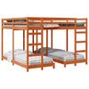 Triple Deck Bunk Bed Frame Wax Brown 200 X 200 Cm