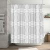 Modern Geometric Shower Curtain White Gray Bath Decor With Striped Pattern For Bathroom Set Includes Rod Rings (180X240Cm)