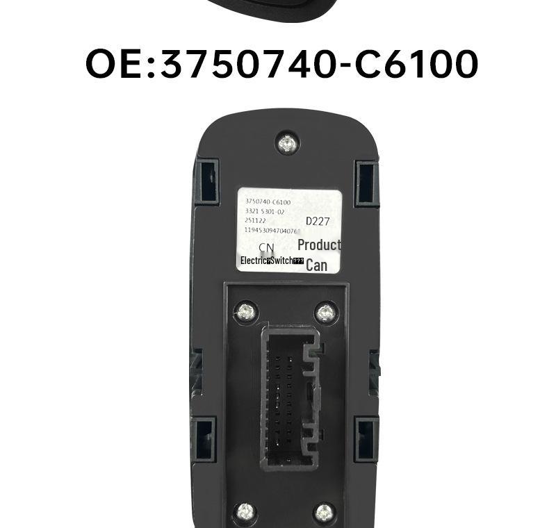 C6100 Window Lifter Switch for Dongfeng Tianlong KL/KX Passenger Side