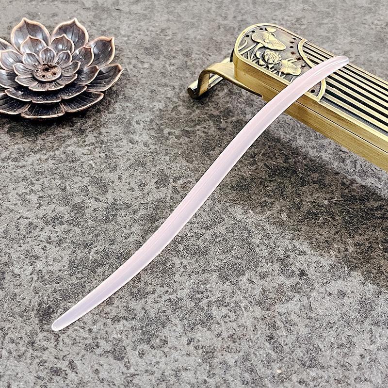 Imitation Jade Ancient Wind Hairpin Daily Hair Coiffure Hanfu Bamboo Xiangyun Cheongsam Hair Pulling Pill Head Multicolor Hairpin