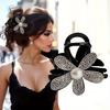 Exquisite Sparkling Diamond Hollow Flower Hair Clip Female 2024 New Hairpin High-End Back of Head Updo Shark Clip Headwear