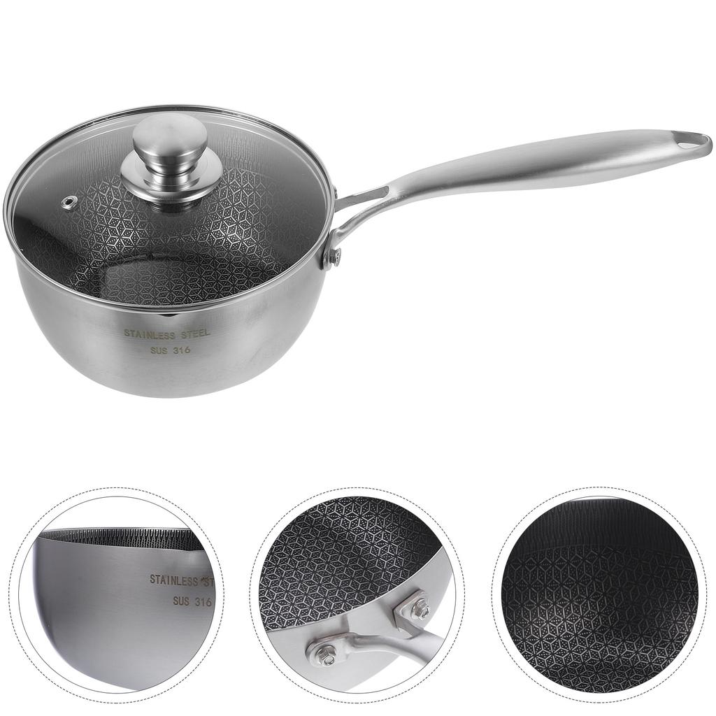 Honeycomb Stainless Steel Saucepan Milk Pan Nonstick Cooking Pot Kitchen Essential Saucepan Cooking Pot