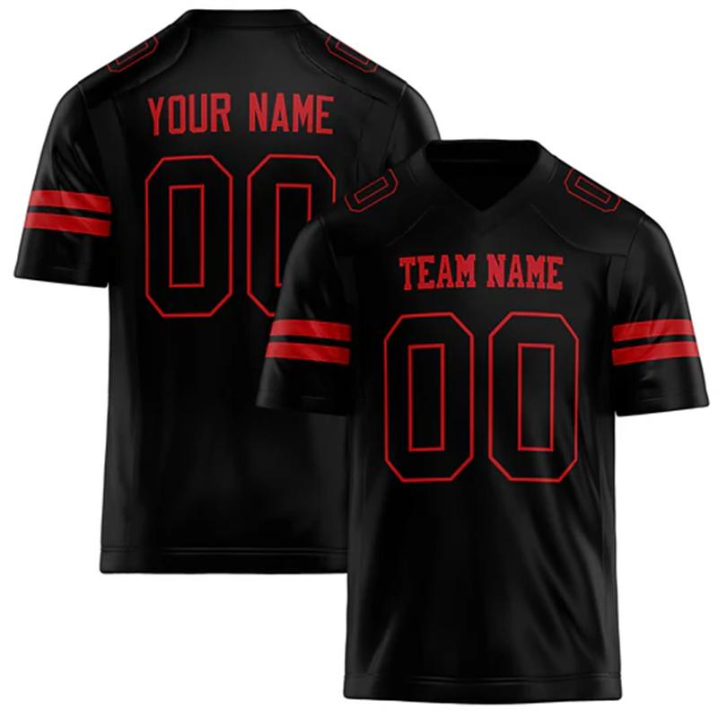 Customized Team Name Number Name Rugby T-shirt Personalized Black Mens Sports T Shirt Loose Quick Dry Team Uniforms