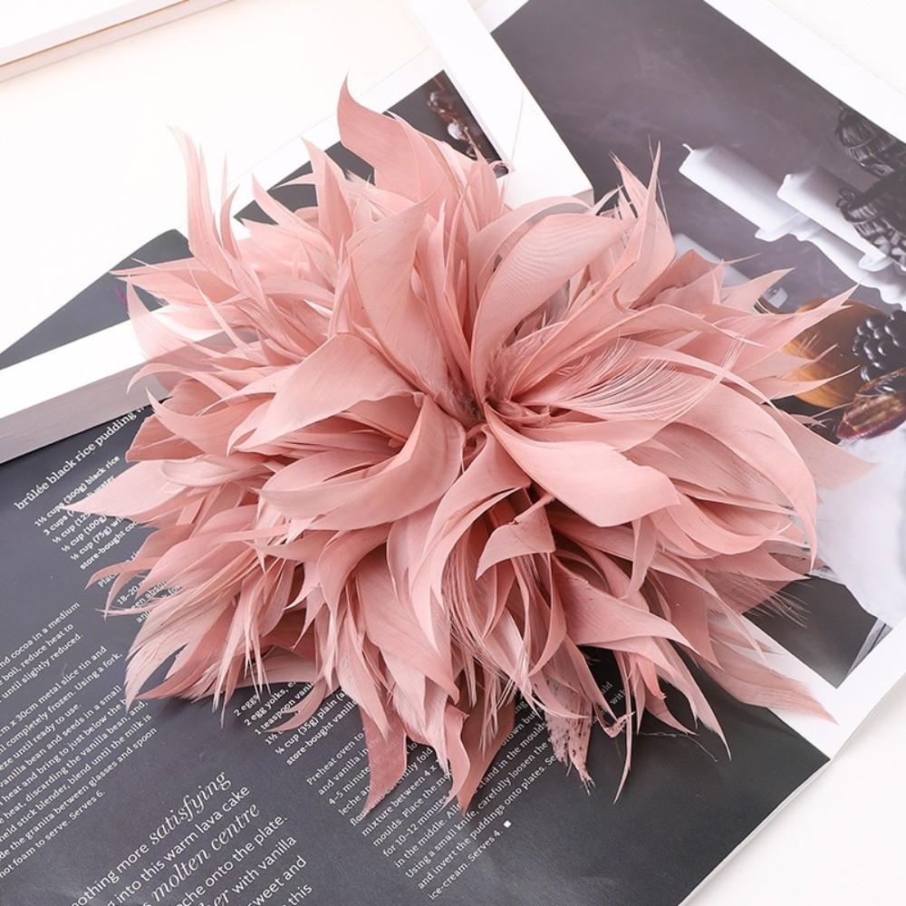 Feather Artificial Flower Brooch 18-20cm Large Feather Corsage Brooches Hair Accessories