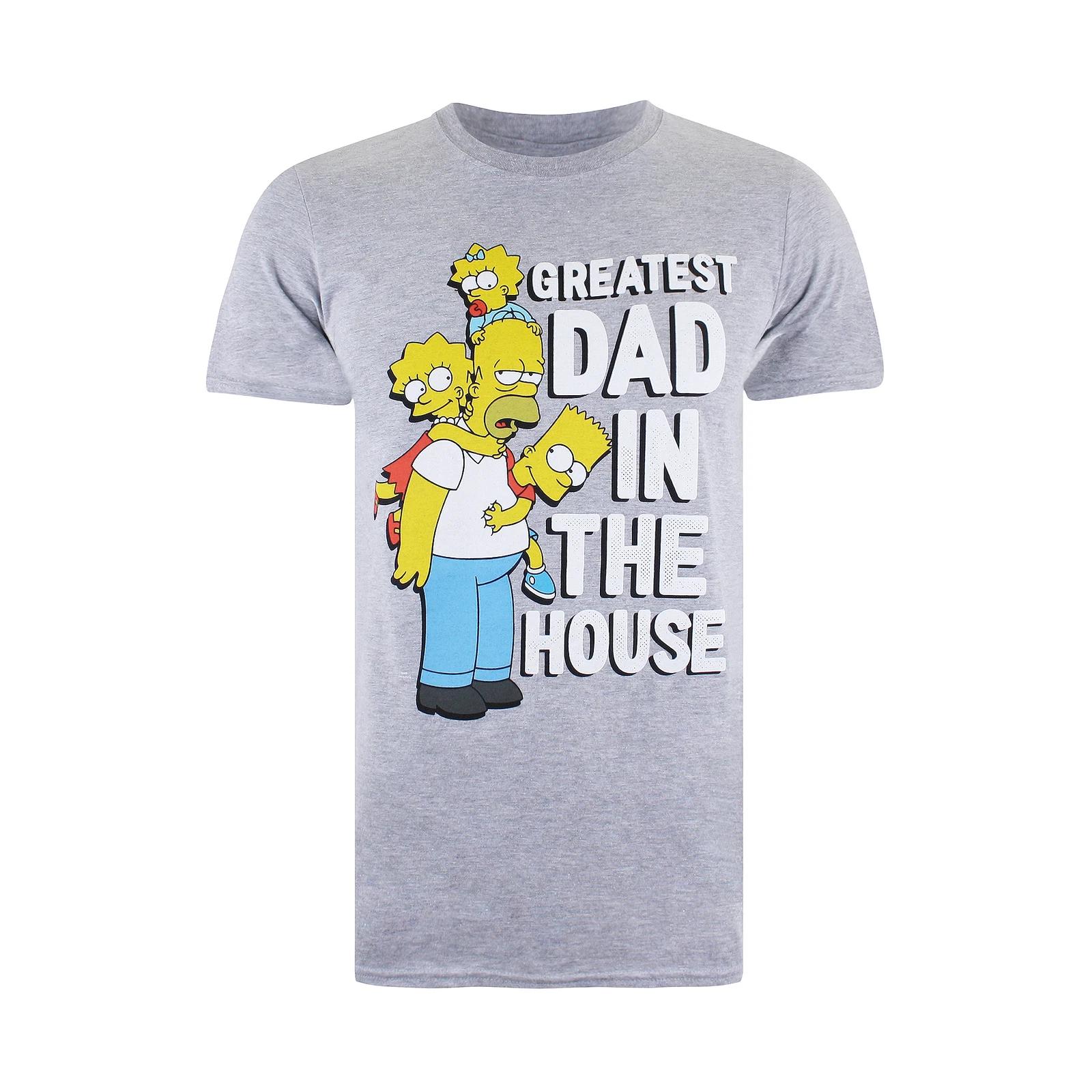 The Simpsons Greatest Dad In The House Grey Marl T-Shirt 3XL