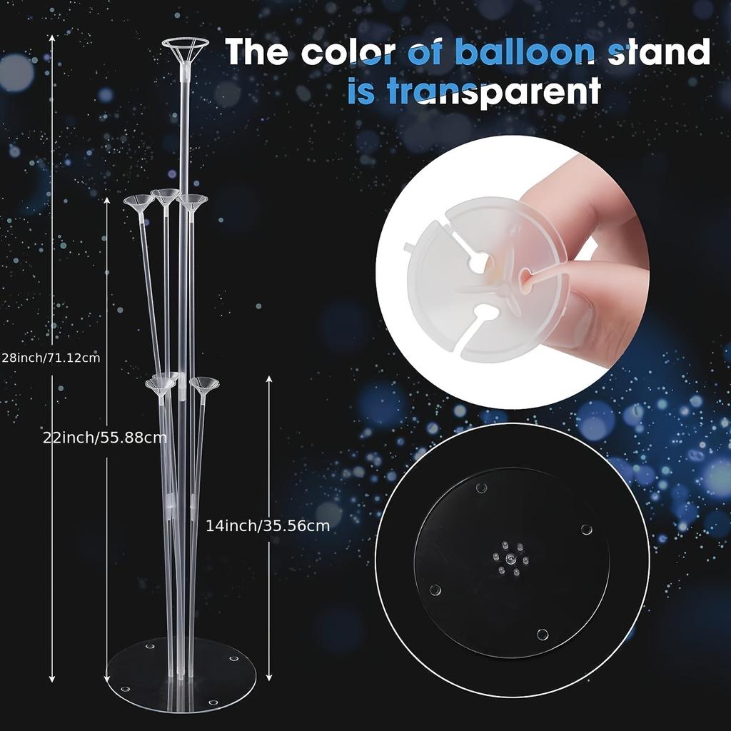 4Set Christmas Table Floating Birthday Balloon Stand Column Balloon Stand With Base Pole For Wedding Birthday Party Decoration