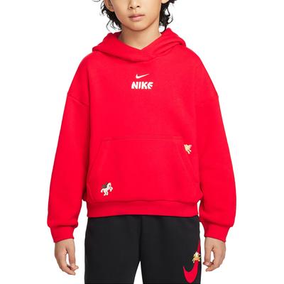 Nike FW25 Ropa Deportiva Club Fleece Año del Conejo Edición Limitada Suave Cómodo Sudadera con Capucha Manga Larga Tops para Niños IQ3934657